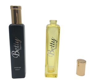 STOK Mini Doldurulabilir Cam Parfüm Şişeleri Püskürtücü / Altın Kapaklı 20ml Kare